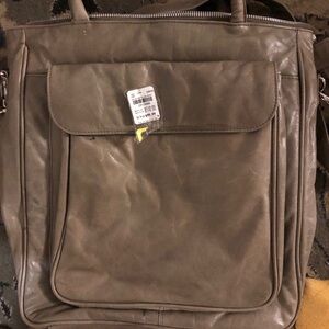 Latico Gray Leather laptop bag